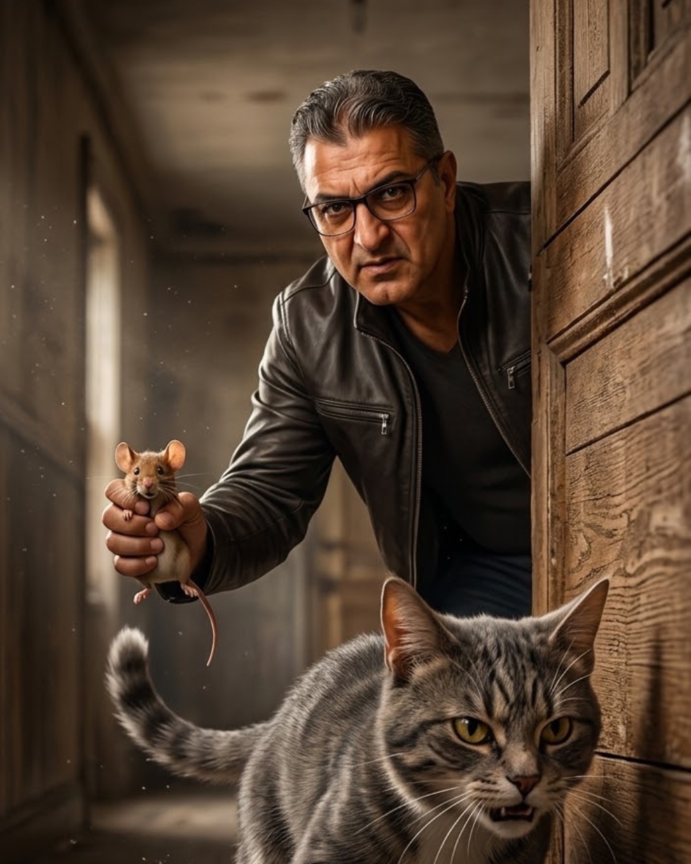 تحويل صورة بالذكاء الاصطناعي — قط وفأر بنسخة واقعية
