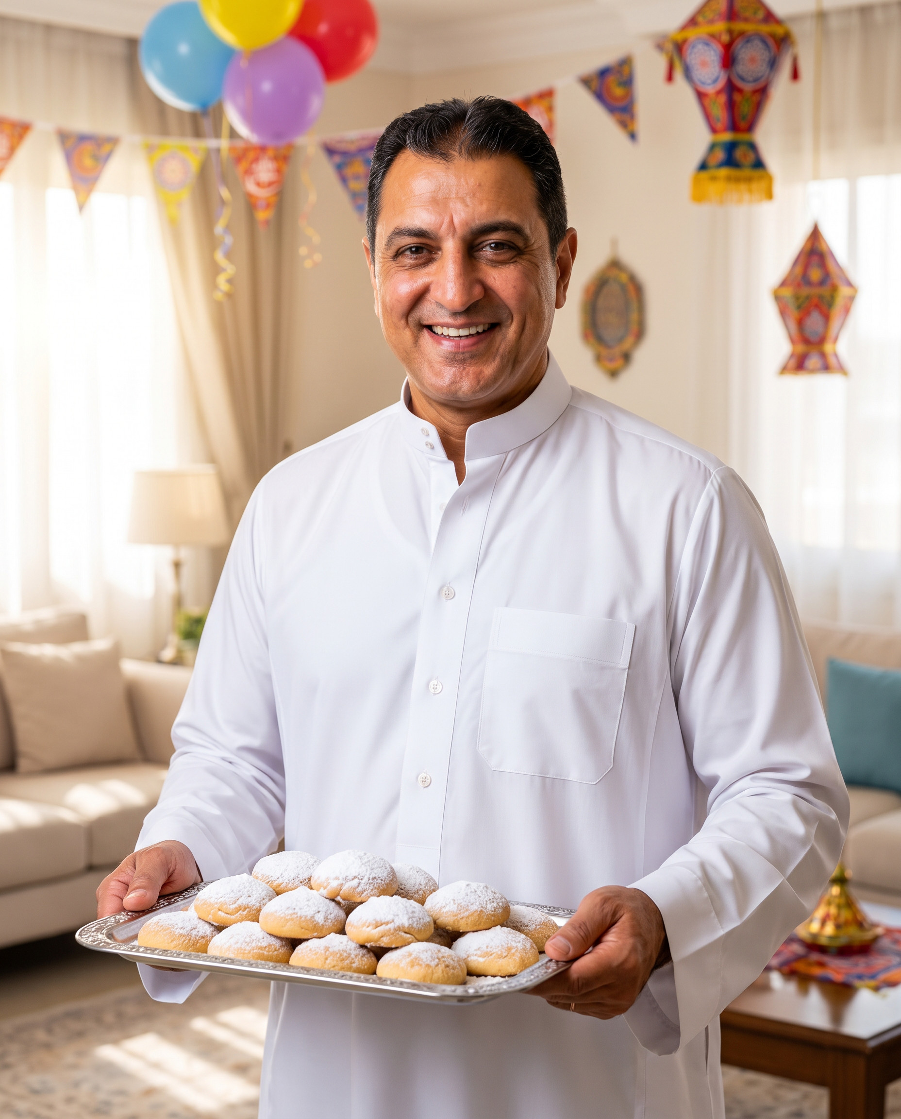 تحويل صورة بالذكاء الاصطناعي — لبس العيد والكحك (رجالي)