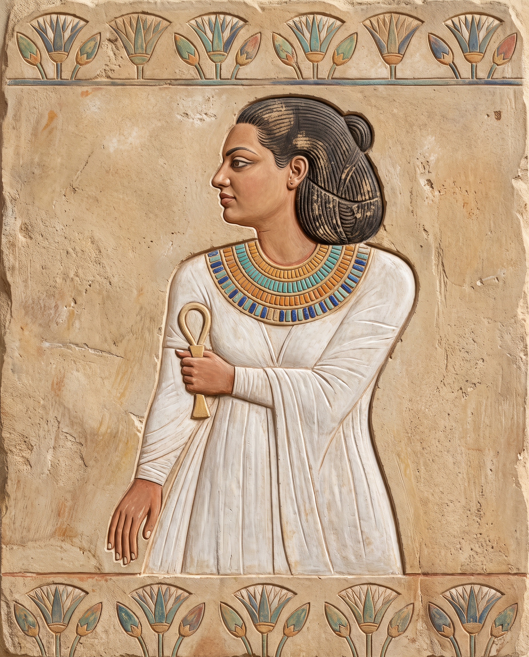 تحويل صورة بالذكاء الاصطناعي — جدارية فرعونية (حريمي)